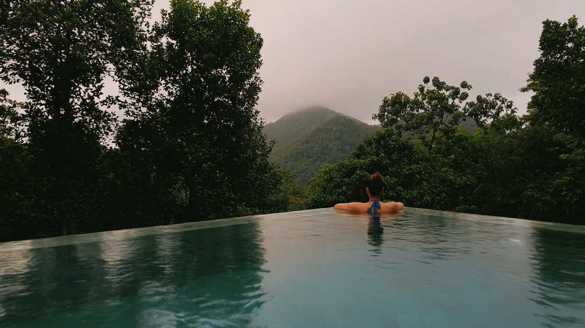 AHAS GAWWA boutique hotel infinity pool near Colombo offering serene mountain views
